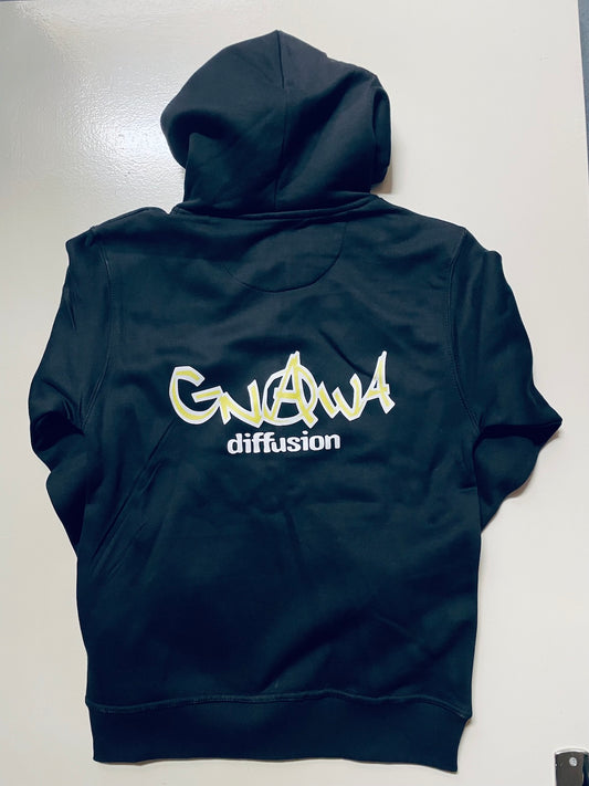Sweat à capuche noir logo Gnawa Diffusion