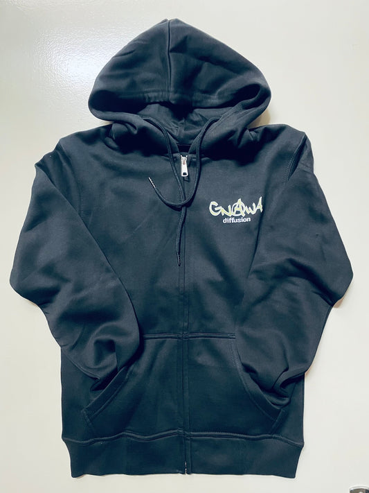 Sweat à capuche noir logo Gnawa Diffusion